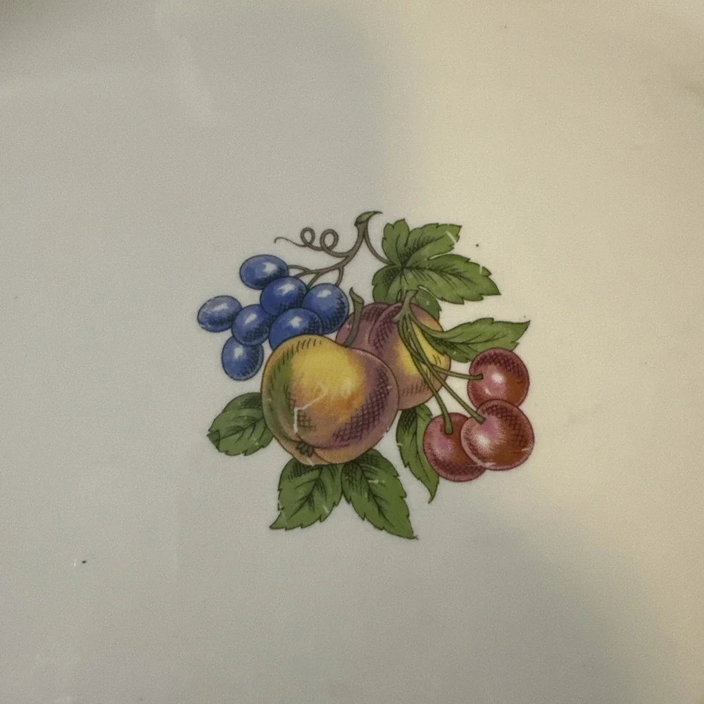 Homer Laughlin #J49N5 Eggshell Nautilus ORCHARD Fruit oval platter‎ 11.5X9'' VTG